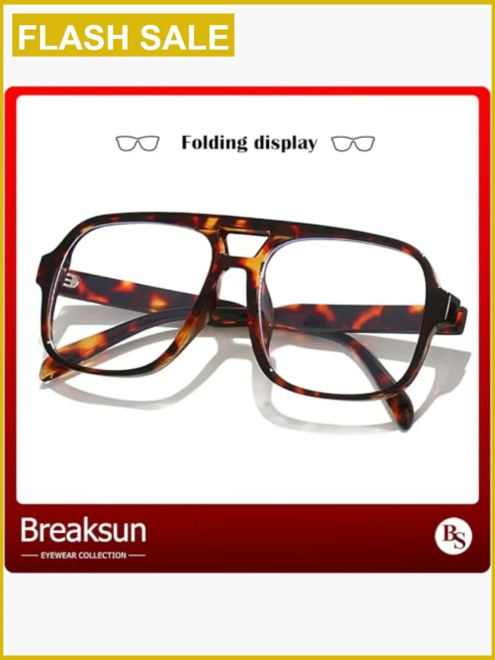 Oversized Square Aviator Blue Light Blocking Glasses - Retro